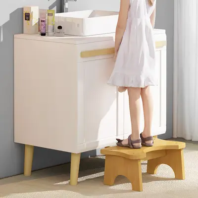 Bamboo Squat Toilet Stool, Anti-Slip Footstool for Elderly and Children