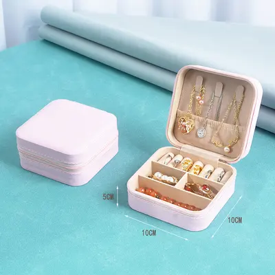 Schmuckkasten Aufbewahrungsbox tragbar Ohrringe Ohrringe Handschmuck Halskette Ring kleine elegante Mini neue Box - 11