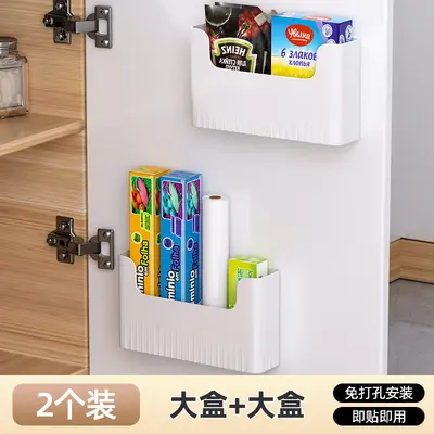 Kitchen storage box, refrigerator side hanging shelf, wall mounted - 8