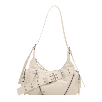 Women's Retro PU Motorcycle Single Shoulder Bag with Rivets Underarm Bag - 7