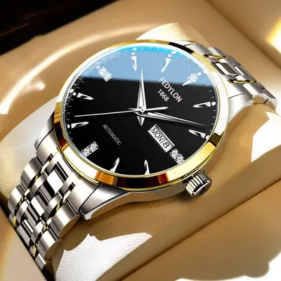 Fortilan Herrenuhr Herrenquarzuhr Markenuhr Stahlarmband Mittelschüler vollautomatische mechanische Uhr wasserdicht - 8