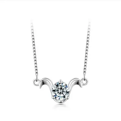 Sternzeichen-Anhänger, 925er Sterlingsilber, 1 Karat Moissanit