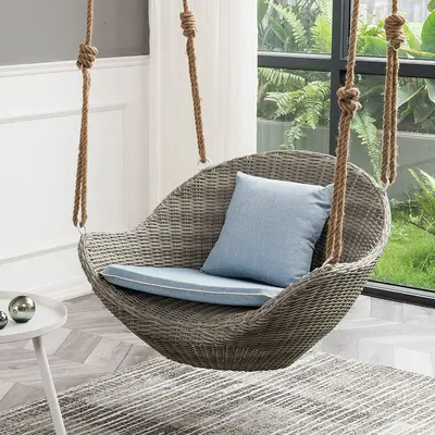 Ev İçi Asılı Sallanan Sandalye, Balkon Rattan Hamak Koltuğu - 11