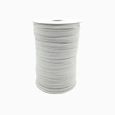 Black and White Flat Latex Elastic Band for Cuff Sleeves - 10