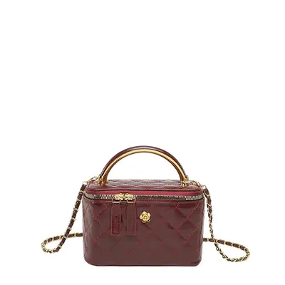 Elmas Kapitoneli Kova Çanta, Küçük Chanel Tarzı, Kadın Askılı Çanta - 10