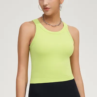 Wharton Women's Summer Yoga Vest, Long Single-Cup, Quick-Drying Sports Vest - 9