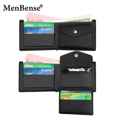 Men's Short Patchwork Wallet with Multiple Card Slots Multifunctional - 3
