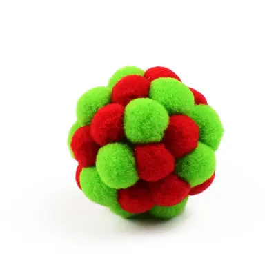 Plüsch-Glockenball als Katzenspielzeug, handgefertigt - 5