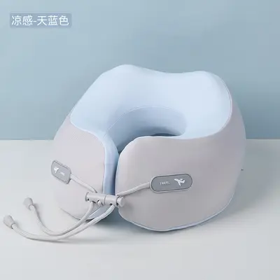 U şeklı boyun yastığı, hafızalı köpük, buz ipek kumaş - 7