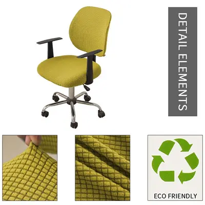 Separate Chair Cover Elastic Corn Kernel Solid Color Office Chair Cover Household Computer Swivel Chair Cover Dust-proof Seat Cover - 7
