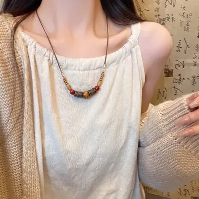 Neue chinesische Stil-Ombre-Halskette, ethnische Pullverkette - 12