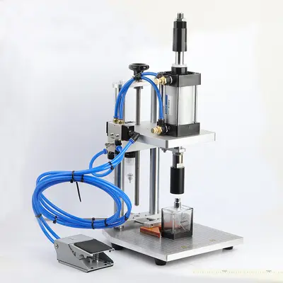 Small pneumatic perfume bottle capping machine, aluminum plastic cap - 12