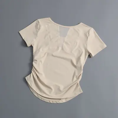 Women's Short Sleeve Quick-Dry Mesh Back Yoga Top - 10