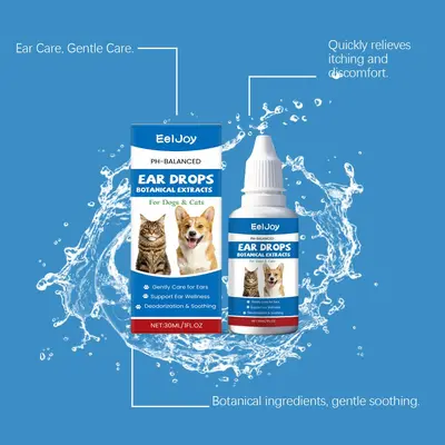 EELJOY Pet Ear Cleaner, Gentle Formula, Removes Ear Wax and Odor