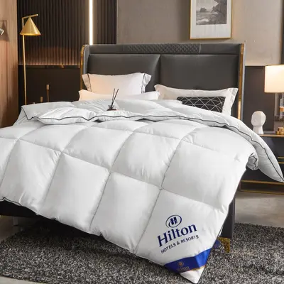 Hilton Daunen-Bettdecke Klasse A, vollständige Baumwolle, Federschutzbettuch, Daunenbettdecke, verdickt, reine Baumwolle, Winterdecke, Ganzjahresdecke, Geschenkdecke, Bettdeckenkern - 7