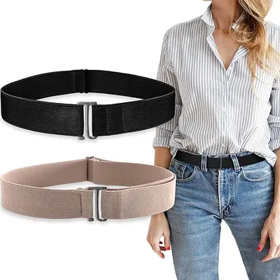 Women's Invisible Elastic Belt, Adjustable Flat Buckle - 6