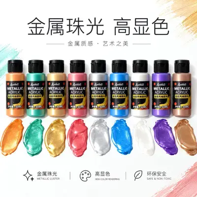 Metall-Acrylfarben-Set, 24 Farben, 60ml Flaschen zum Malen - 4