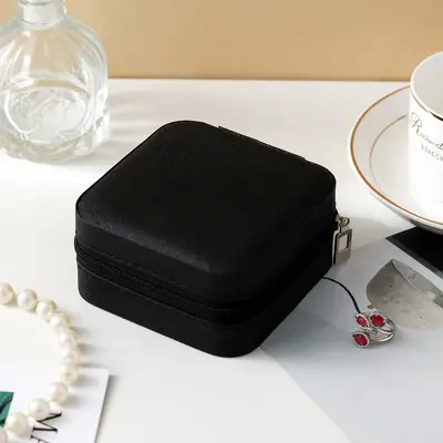 Grenzüberschreitende Schmuckaufbewahrungsbox Mini-Reisekoffer tragbare Aufbewahrungsbox für Ohrringe Halskette Ring Ohrring PU-Schmuckaufbewahrungsbox - 8