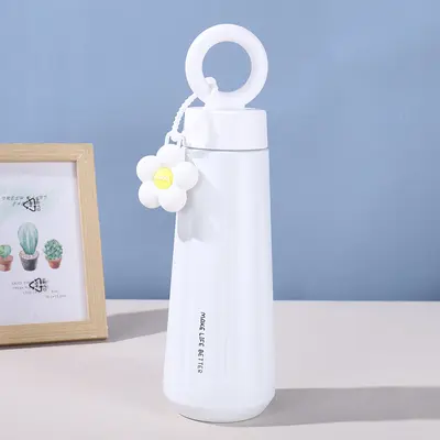 316 Paslanmaz Çelik Termos Kupa 500 ml Taşıma Kollu Açık Hava Spor Su Şişesi - 7
