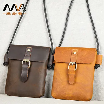 Hakiki deri crossbody çanta cep telefonu çantası mini küçük çanta omuz cep telefonu çantası ilk katman inek derisi yumuşak deri üst düzey omuz çantası erkekler için
