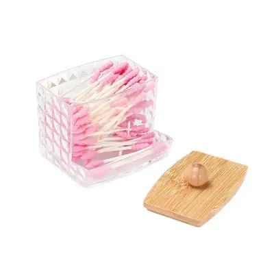 Rechteckige Wattestäbchen-Box mit Deckel, Makeup-Aufbewahrungsset