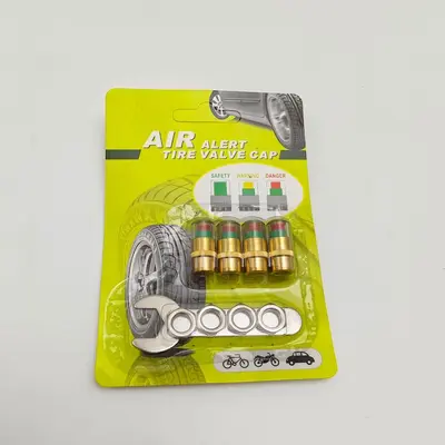 Araba Lastik Basıncı İzleme Başlığı Görünür Lastik Basıncı Uyarı Cihazı Lastik Basıncı Dedektörü Lastik Basıncı Kapağı Lastik İnceleme Kapağı 4'lü Set - 11
