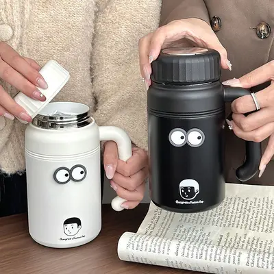 Seramik iç katmanlı termos bardak, paslanmaz çelik, 1000 ml, tutamaklı - 3