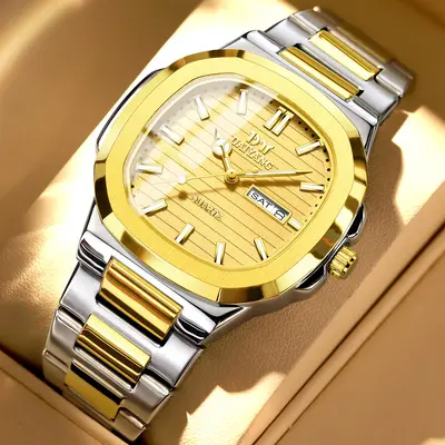 DAIYANG Brand New Men's Watch Waterproof Luminous Dual Calendar Wristwatch Men's Ultra-thin Quartz Watch Steel Band - 9