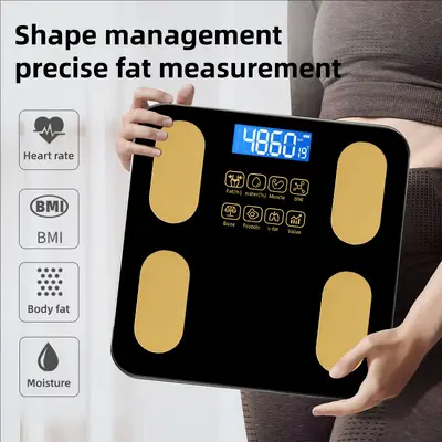 AI-Körperwaagen mit Körperfettmessung, wiederaufladbar, kleine hochpräzise Personenwaage mit intelligentem Gewicht BMI, elektronische Waage für den Hausgebrauch - 5
