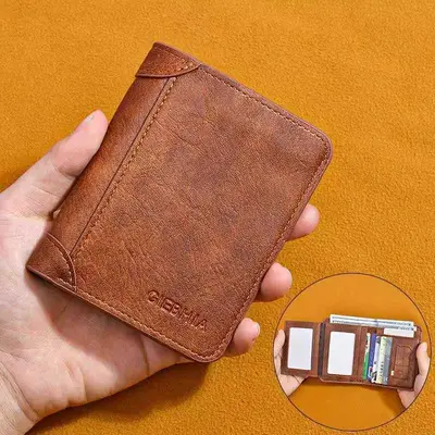 Kurze Herrenbrieftasche mit Führerscheinfach, ultradünn - 1