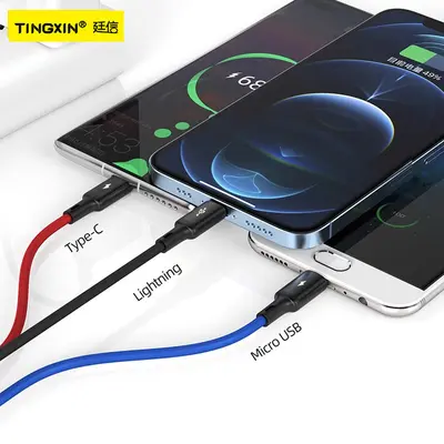 Üçü bir arada veri kablosu hızlı şarj, OPPO Android Huawei Xiaomi Apple cep telefonu için uygun bir-üç şarj kablosu seti