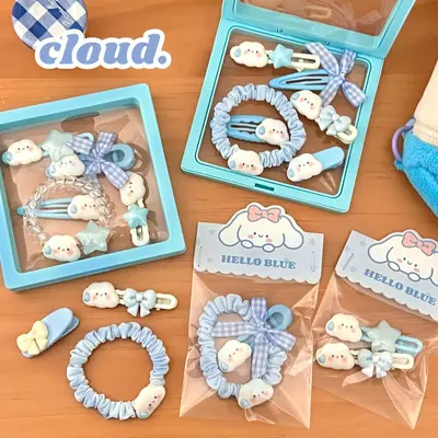 New cartoon cute cloud star hair clip for girls versatile side bangs clip sweet duck bill clip hair rope wholesale