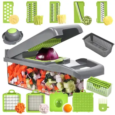 Multifunktionaler Gemüseschneider für den grenzüberschreitenden Handel, Küchenhelfer, Gemüseschneidermaschine, Kartoffel- und Karottenhobel, Julienne-Schneider, Würfelschneider - 7