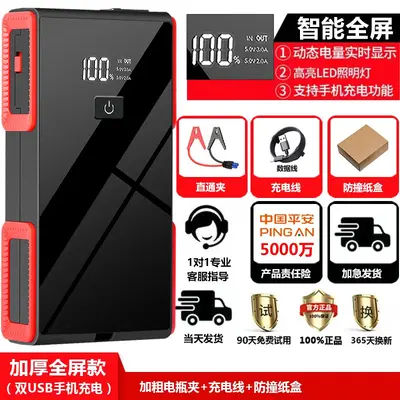 Portable Vehicle Emergency Jump Starter and Power Bank, High Capacity - 10