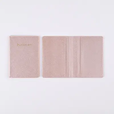 PU leather passport holder, crosshatch pattern, travel set - 6