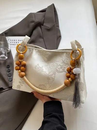 Women's Shoulder Bag, Chinese Style, Large Capacity, Square
