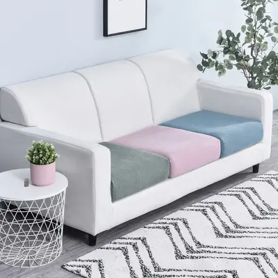 Solid Color Elastic Sofa Cover, Full Coverage, Thickened