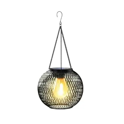 Solar Retro Iron Garden Lamp, Hollow Design, Night Light