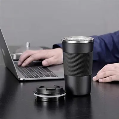 Silikon Kılıflı Paslanmaz Çelik Termos Kahve Bardağı 380 ml / 510 ml - 2