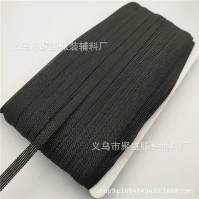 0,7 cm schwarz-weißes nicht elastisches Polyester-Webband mit Hakenkante - 7