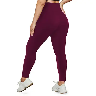 Plus Size High Waist Yoga Leggings, Nude Feel, Butt Lifting - 6