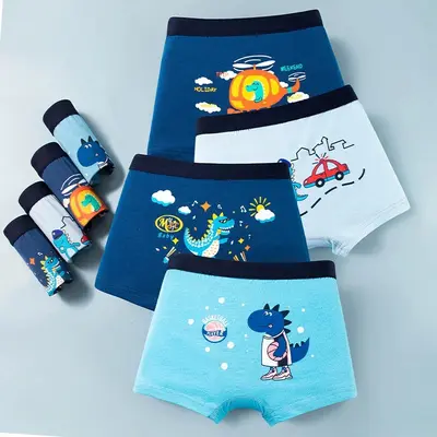 Çocuk Erkek Boxer İç Çamaşırı, %100 Pamuk, A Sınıfı, Sıkıştırmayan Bel - 7