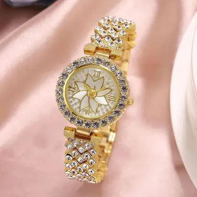 Weiying quartz women's watch, luxury design with diamonds - 5