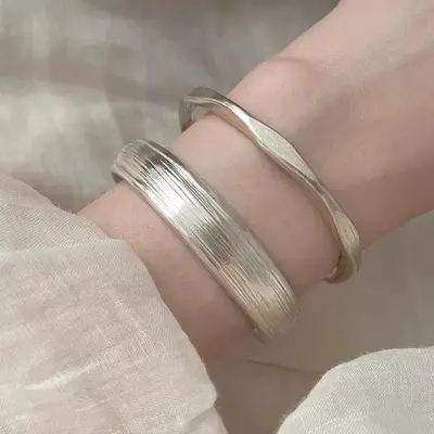Antik mattsilbernes Stapel-Armband - 3