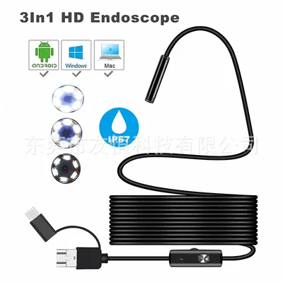 HD 3-in-1 endoscope, Android compatible, waterproof