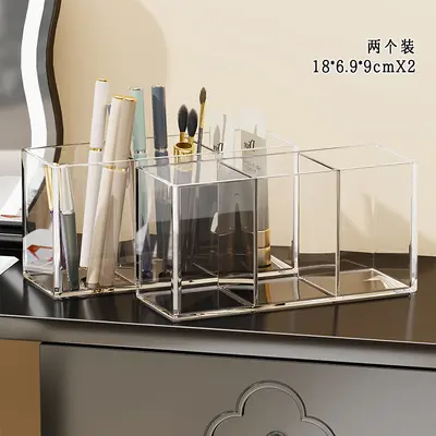 Kosmetikpinsel-Organizer mit Fächern, transparent - 7
