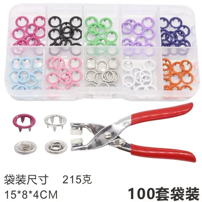 Baby Onesie Snap Buttons, Five-Claw, 200 Sets in 10 Colors with Tool - 9