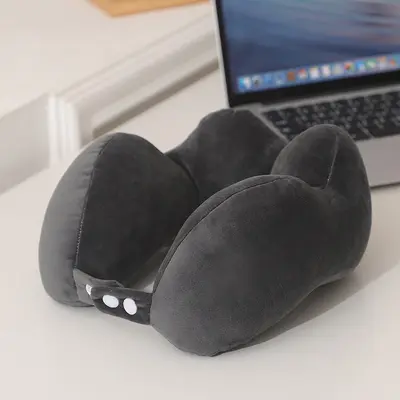 Velvet U-shaped pillow memory foam neck pillow car travel neck pillow nap artifact pillow U-shaped pillow cushion - 8
