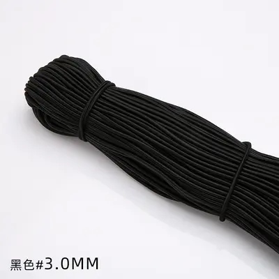 Round Elastic Rubber Band, High Elasticity, Black and White Latex - 12