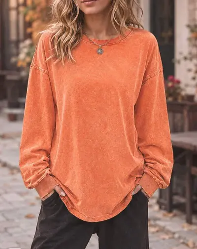 Langarm-Unterhemd aus Baumwolle mit Bündchen, unisex, Retro-Stil, 2026 - 8